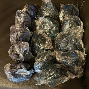 Bundle of 14 Bath Shower Scrubby Exfoliators NWOT Black w/Purple, Teal, Blue